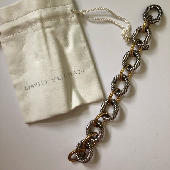David Yurman Jewelry - David Yurman XL Oval Link Bracelet w/ 18K Gold